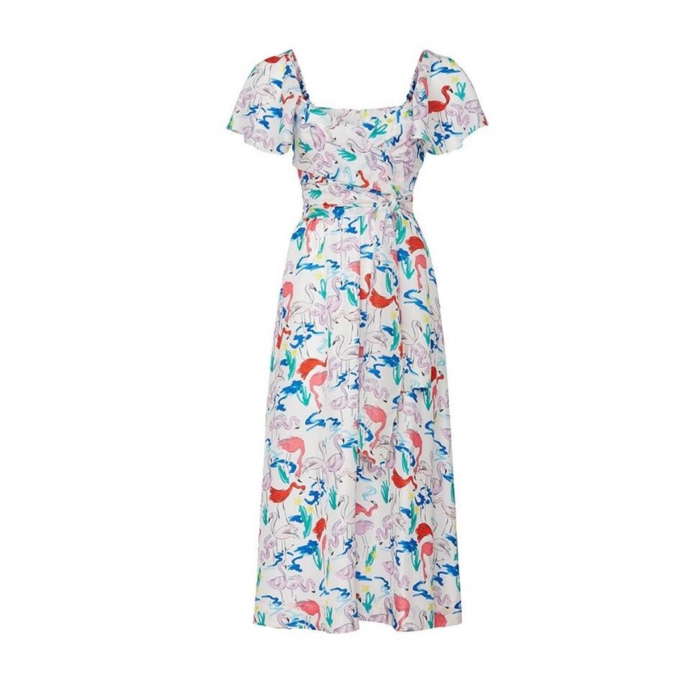 Tanya Taylor Colorful Floral Midi Dress
